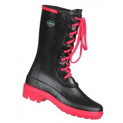 Kalosze damskie "Saiga Bottine" czarno-różowe