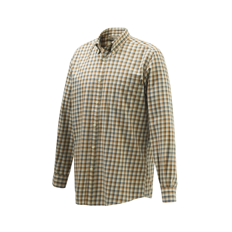 Koszula BERETTA Wood Button Beige&Rust Check